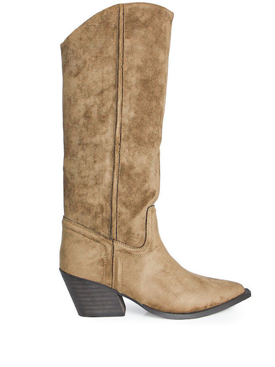 Damenstiefel Cowboy mit Mittelabsatz Braun