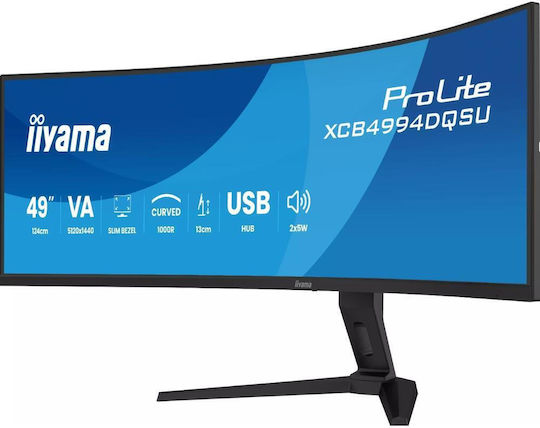 Iiyama ProLite Ultrawide VA Curved Monitor 49" 5120x1440 με Χρόνο Απόκρισης 2ms GTG