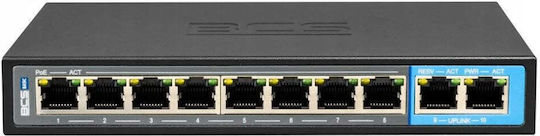BCS BCS-B-SP0802G Switch Negestionat Strat 2 PoE+ cu 8 Porturi Ethernet
