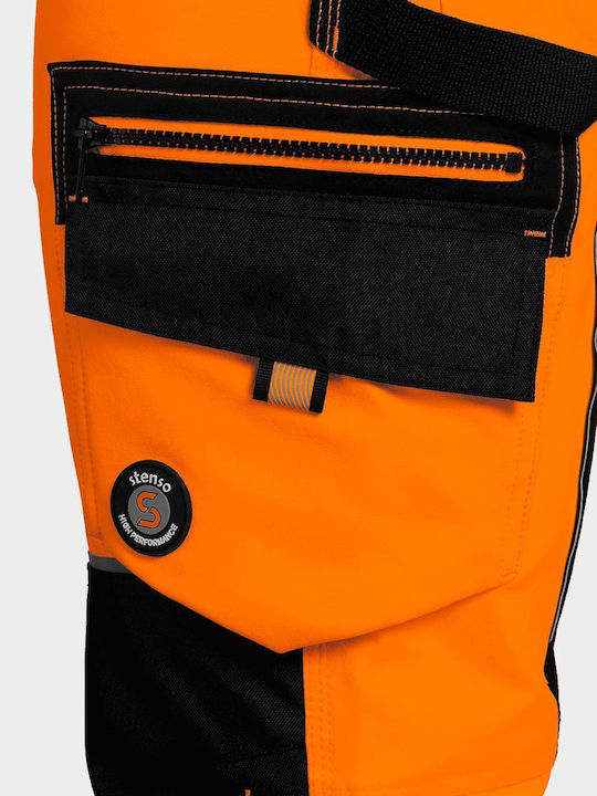 Stenso Work Coveralls Dungarees & Reflective Tapes Orange