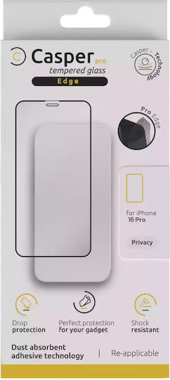 Casper Pro Edge Tempered Glass Iphone 16 Pro 17 17 Pro Retail Pack Privacy
