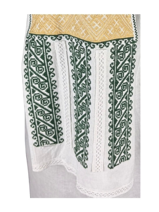 Bluză Damă din Bumbac White/green