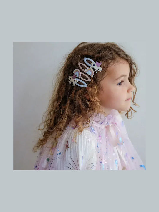 Mimi & Lula Unicorn And Rainbow Set Kids Hair Clips With Bobby Pin / Hair Clip / Headband / Rubber Band Unicorn 4 Pieces