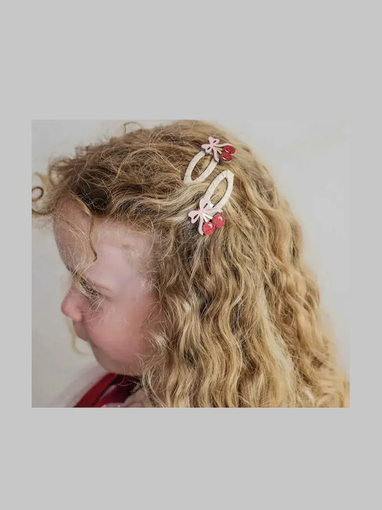 Mimi & Lula Fancy Cherries Kids Hair Clips Set with Bobby Pin / Hair Clip / Headband / Heart Rubber Band 4 Pieces