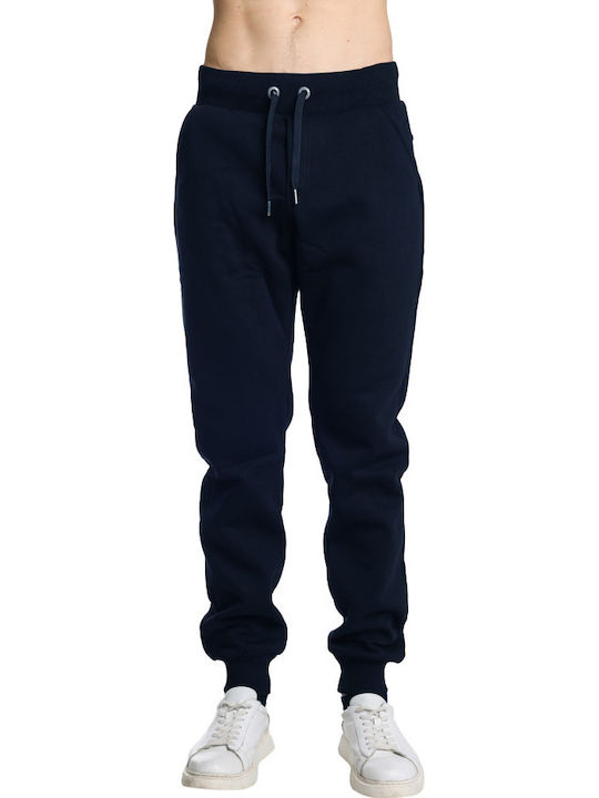 Navy Blue Sweatpants with Elastic Waist