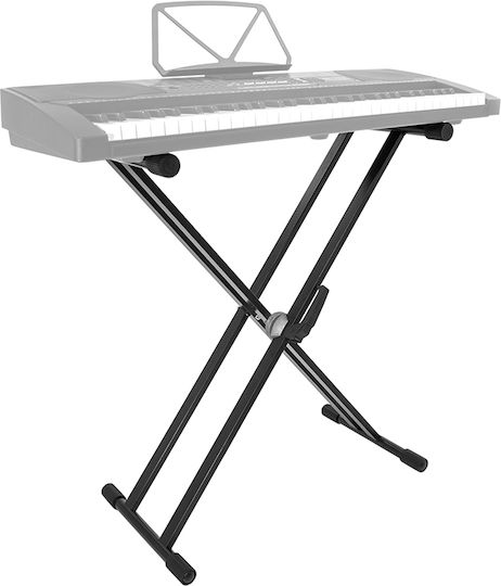 Suport Pliabil pentru Clape Boomtonedj Ks-3 cu Construcție Dublă, Înălțime Reglabilă 67,3–91,4 Cm, Sarcină Maximă 20 Kg, Negru, Picioare de Stabilizare