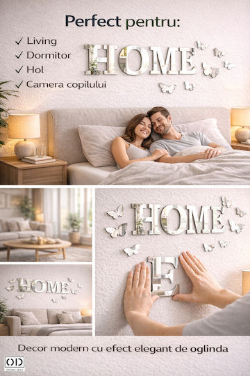 Set 34 Decorative Self-adhesive Acrylic Mirrors Home Text Butterflies Acrylic Pvc Wall Furniture Original Deals