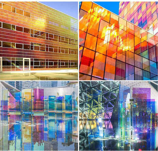 Folie Autoadezivă pentru Geam, cu Efect de Geam Termopan, Protecție UV 400, Intimitate și Decor, Efect Holografic Neon Cameleon, 60 X 200 Cm, Grosime 0.1 Mm, Roșu Neon Cameleon Original Deals