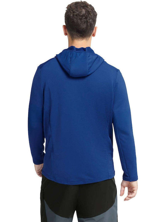 Herren Fleecejacke mit Kapuze Blau
