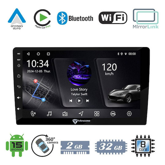 VenCore Auto-Audiosystem für Peugeot 301 2012–2023 (Bluetooth/USB/AUX/WiFi/GPS/Apple CarPlay/Android Auto) mit 9"-Touchscreen