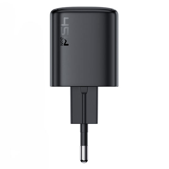 Acefast Φορτιστής GaN με Θύρα USB-C και Καλώδιο USB-C - USB-C 45W Quick Charge 3.0 Μαύρος (A119)