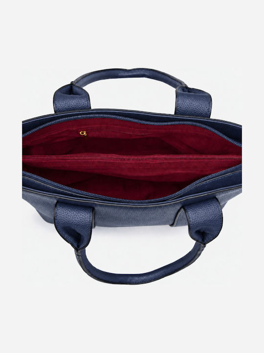 Damenhandtasche Aus Stoff Zum Tragen In Der Hand Oder Über Der Schulter Dunkelblau