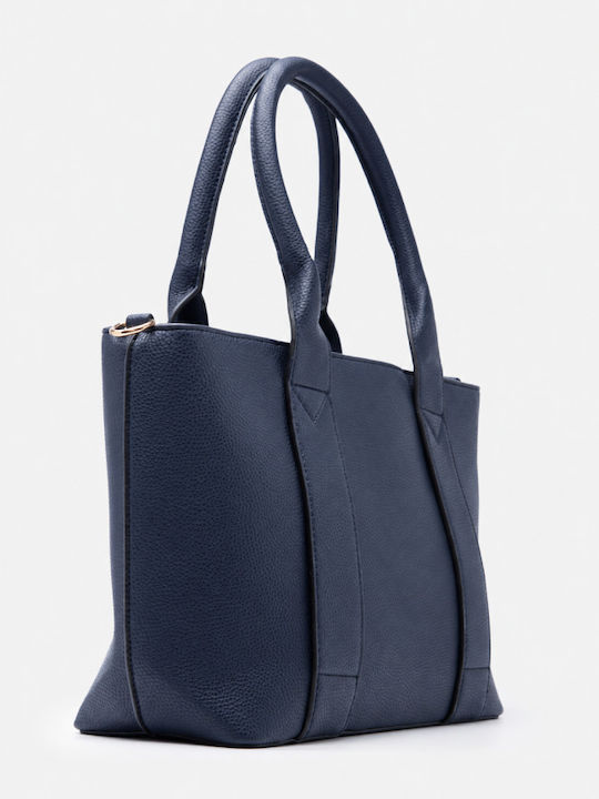 Damenhandtasche Aus Stoff Zum Tragen In Der Hand Oder Über Der Schulter Dunkelblau
