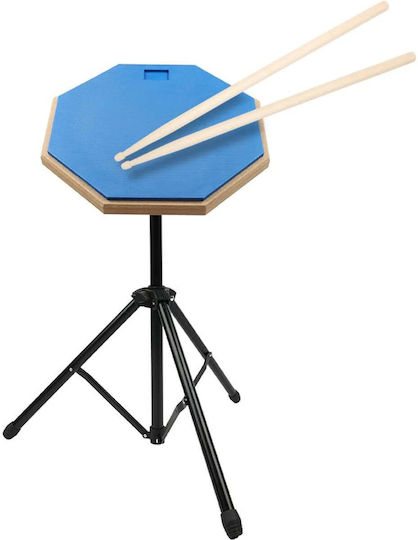 V-tone V-tone Pds1 Bl Blue Drum Practice Pad 12'' with Stand, Drumsticks and Case
