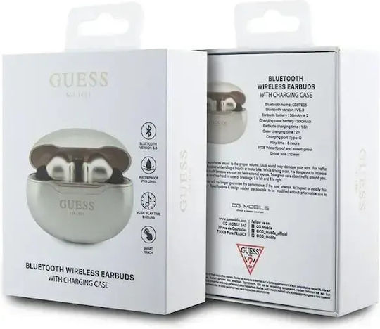 Guess True Wireless Metalic Finish In-ear Bluetooth Handsfree Căști cu Carcasă de Încărcare Aur