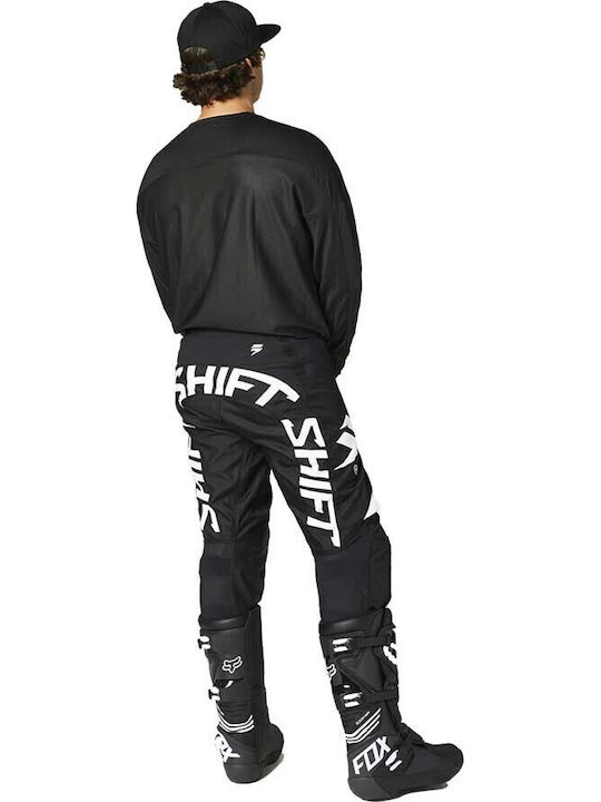 Shift White Label Bluză Motocross Pentru Bărbați cu Mânecă Lungă, Neagră