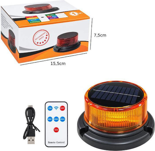 LED Car Beacon 15.5cm with Orange Lighting