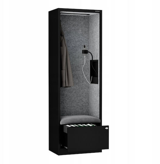 Jan Nowak Cabină Acustică Sally Mentalbox 600 Mm Corp Negru Scaun Gri