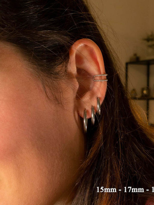 Jt Steel Hoop Earrings 2.5mm Unisex Silver