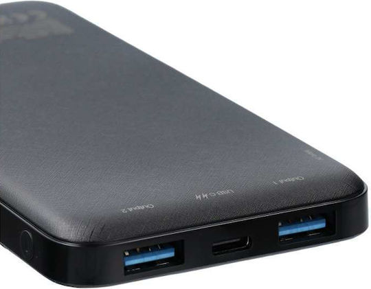 Charmast W1056 Външна батерия 10000mAh 20W с 2 USB-A порта Черна