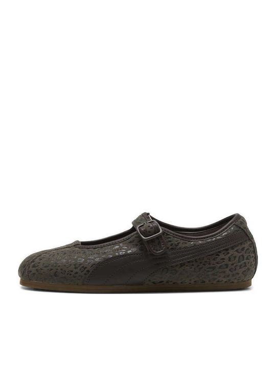 Γυναικείες Μπαλαρίνες Sneaker-Style Animal Print με Λουράκι / Μπαρέτα Πολύχρωμες