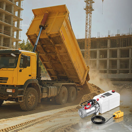 Vevor Hydraulic Pump 7L Single-Acting Trailer Pump Maximum Relief Pressure 22MPa Flow Rate 3.4L/min DC 12V 1.6kW Hydraulic Power Unit Car Lift Dump Trailer Horizontal Mounting