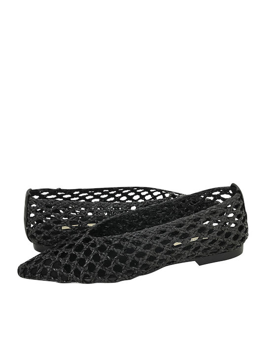 Damen-Ballerinas aus Leder Black