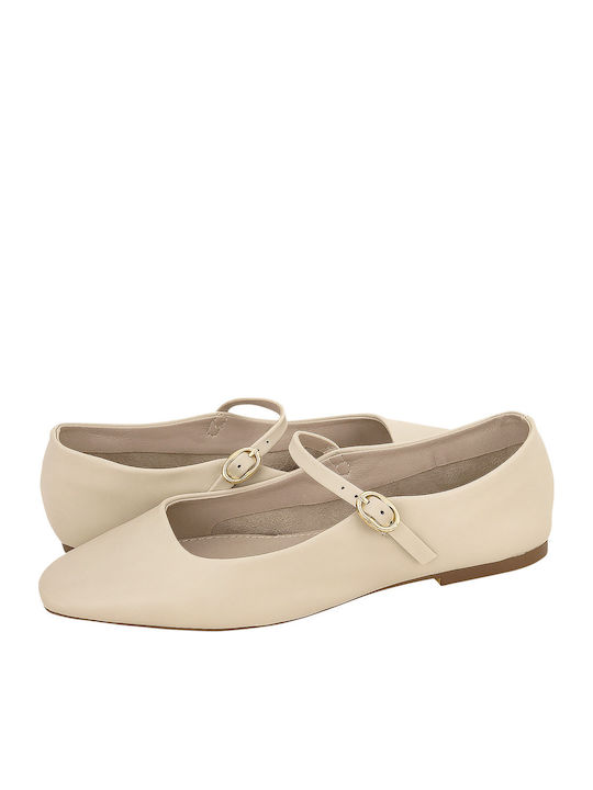 Damen Ballerinas Beige