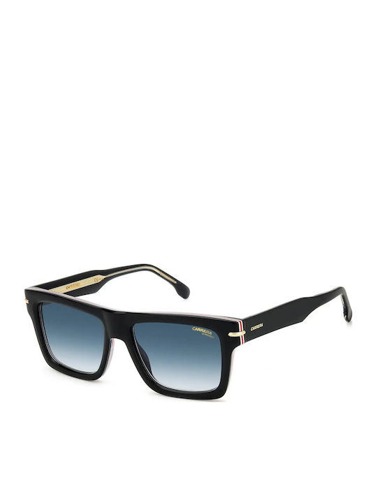 Unisex Sunglasses with Horn-Rimmed Frame Dk Blue Shaded Gradient