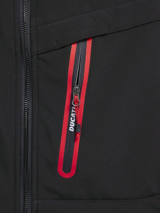 Utility Diadora Μπουφάν Εργασίας Softshell με Αποσπώμενη Κουκούλα Μαύρο