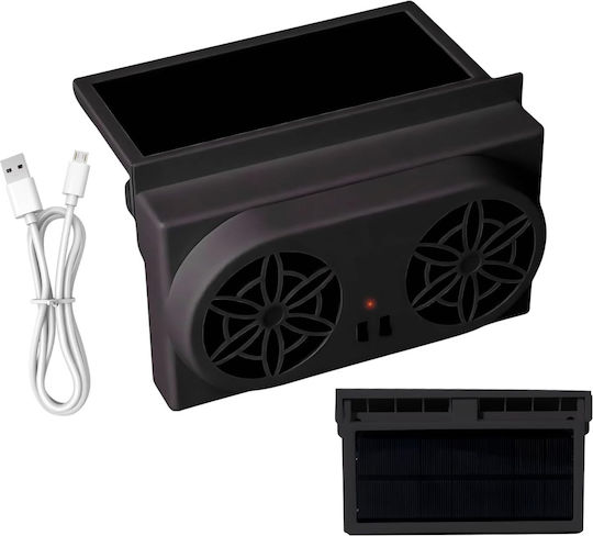 Ventilator de geam auto Portabil cu Încărcare Solară Design Ușor de Instalată Durabil Reduce Căldura și Promovează Circulația Aerului Ventilator de Evacuare cu Consum Redus de Energie Negru