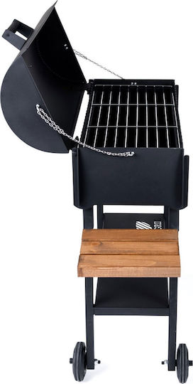 Holzkohlegrill mit Deckel und Thermometer 73 x 73 cm