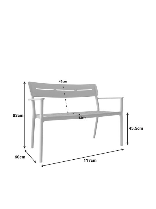 Bancă de exterior din polipropilenă 117x60x83cm