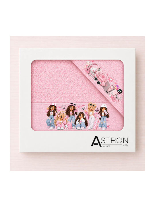 Astron Italy Babyhandtuch-Set 2 Stück Pink mit einem Gewicht von 500 g/m²