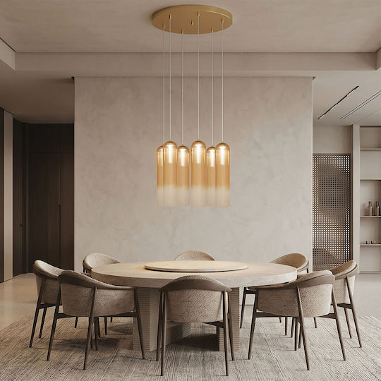Zambelis Lights Висящо Осветително Тяло Златисто LED 50x50 см