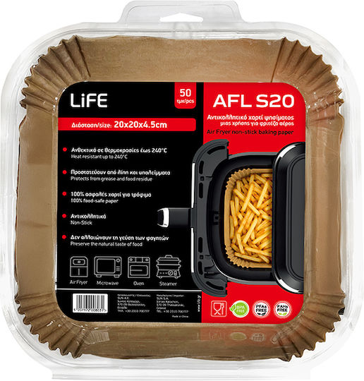 Life Antihaft-Backpapier Für Heißluftfritteusen 20x20cm