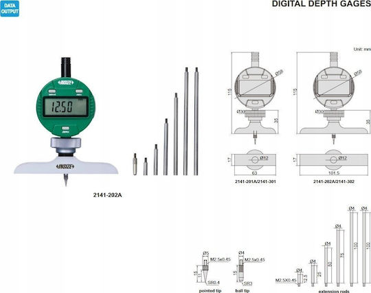 Insize 2141-202A Дигитален Шублер