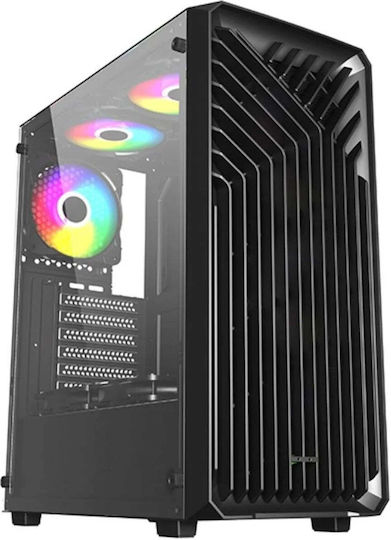 Supercase 15A Series ODIN Gaming Midi Tower Computer Case with Window Panel Black