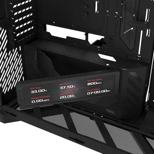 ROG Cronox Gaming Midi Tower Computer Case with Side Window Black