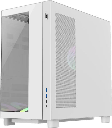 GameMax NEX C53 WH Computergehäuse mit Seitenfenster Weiß