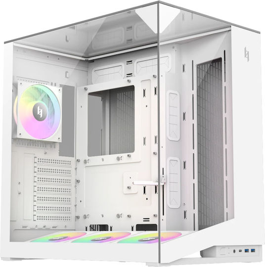 NEX C56 VC WH Gaming Midi Tower Computer Case with Side Window White