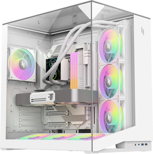 NEX C56 VC WH Gaming Midi Tower Computer Case with Side Window White