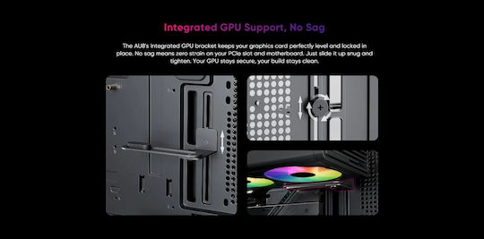 1STPLAYER AU8 Gaming Midi Tower Computer Case with Side Window and ARGB Lighting Black