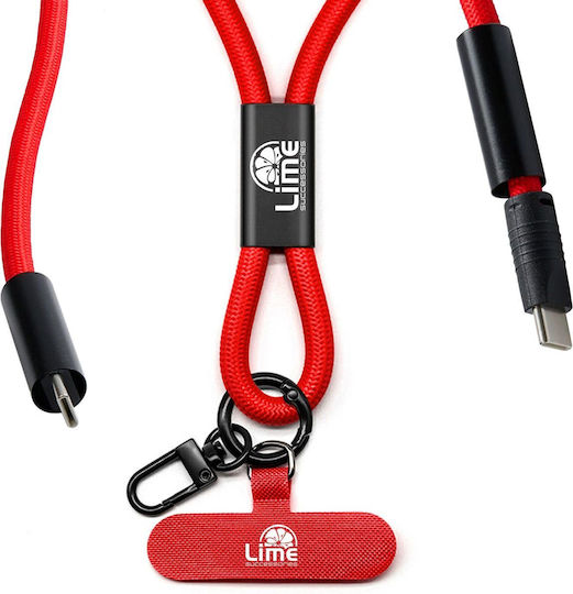 Lime Плетен кабел USB-C мъжки - USB-C 68W Зелен 1.5m