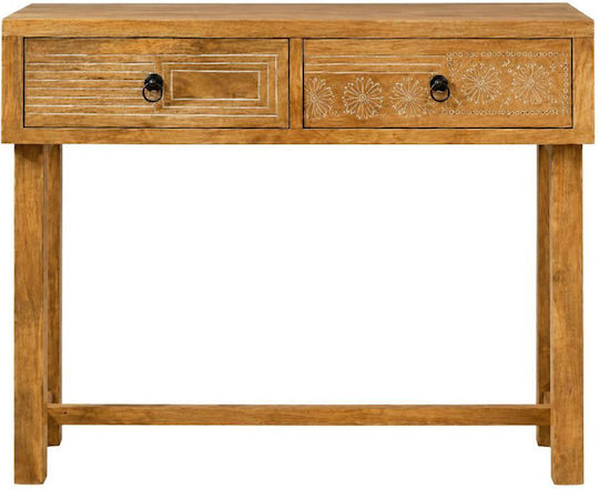 Metal Console Table Brown L110xW35xH75cm