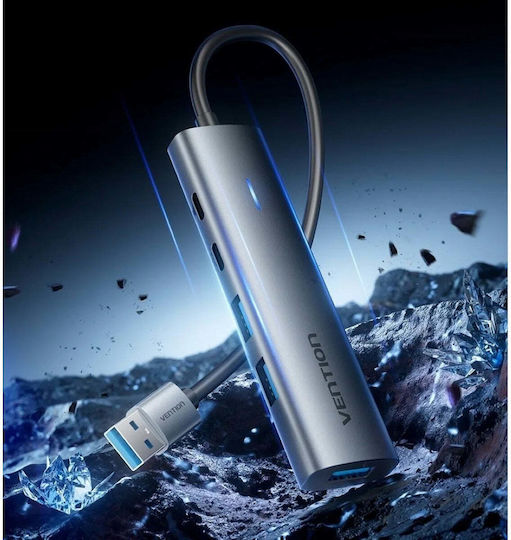 Vention USB 3.0 5-Port Hub with USB-A Connection Gray