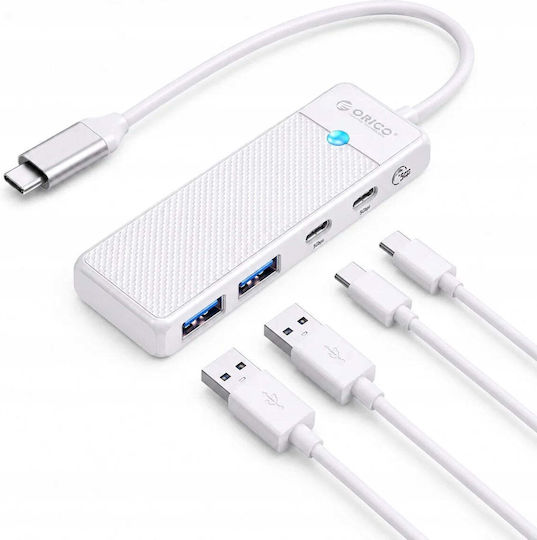 Orico USB Хъб 4 Порта с USB-C Свързване Бял