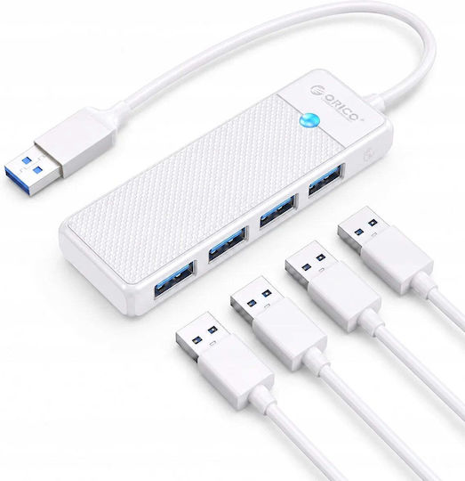 Orico USB Хъб 4 Порта USB 3.0 с USB-A Свeтлo Бял