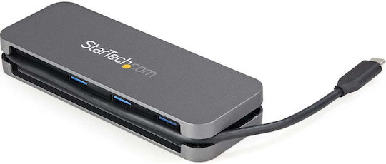 StarTech USB-Hub 4 Anschlüsse USB 3.0 mit USB-C Anschluss Silber