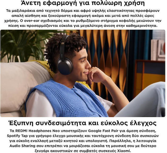 Xiaomi Redmi Neo Wireless / Wired Over Ear Headphones with 72 Hours Playing Time Mist Blue